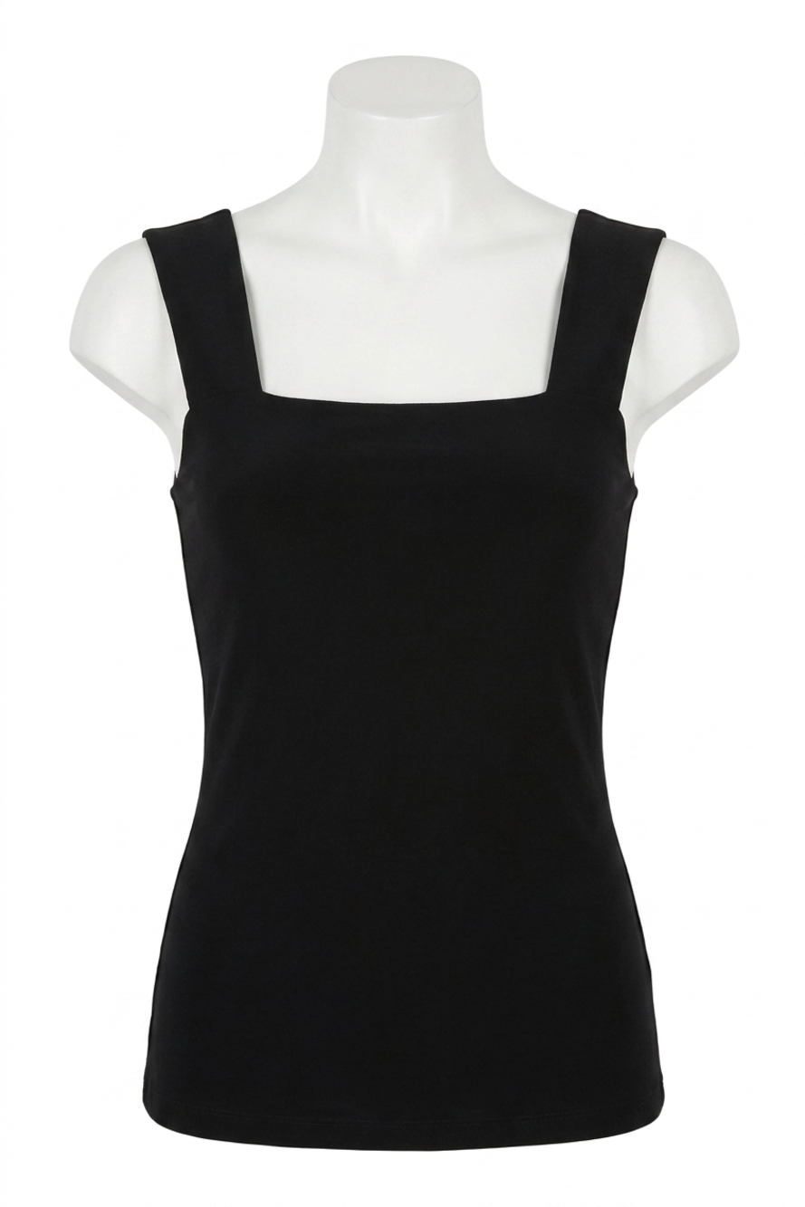NEW JOSEPH RIBKOFF square neck cami top in black